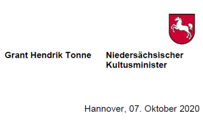 Briefe des Kultusministers an die Sek I, Sek II und den Abiturjahrgang
